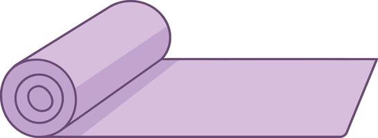 Purple yoga mat rolled out for exercise and fitness routine at home or studio vector