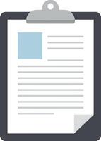 Clipboard with paper sheet icon representing document or checklist symbol in flat design style vector