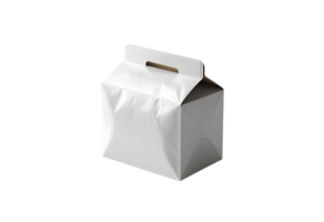 Blank white sealed mockup package isolated for product branding display. png