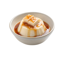 Tofu pudding with syrup in a bowl on transparent background png