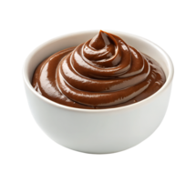 Chocolate pudding in a bowl isolated on transparent background png
