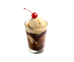 Ice cream float with cherry isolated on transparent background png