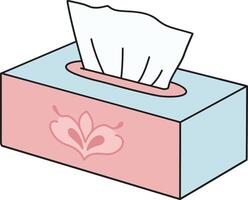Tissue box with floral pattern in pastel pink and blue colors for clean hygiene and comfort use vector