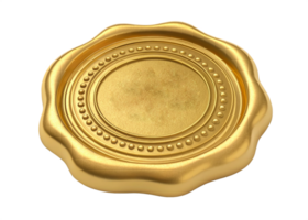 Golden Wax Seal Embossed Blank Element on Transparent Background png