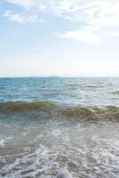 Atmosphere of the waves with a gentle breeze at Bangsaen, Chonburi, Thailand photo