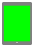 Tablet Computer Silhouette With Green Screen, can use for Framework, Pictogram, Image, Simulation, Apps, Mock Up, Background, or Graphic Design Element. png