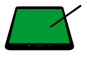 Tablet Computer Silhouette With Green Screen, can use for Simulation, Framework, Pictogram, Mock Up, Apps, Background, etc. png