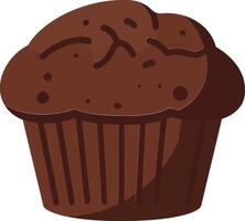 Chocolate muffin with rich texture and moist crumb perfect for dessert and snack lovers vector