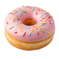 A pink doughnut with sprinkles on it png