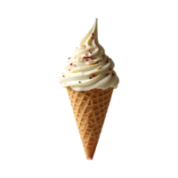 Photorealistic Ice Cream Cone on Transparent Layer png