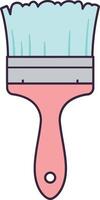 Paintbrush with light blue bristles and pink handle isolated on white background illustration vector