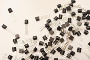 Plastic cased bipolar transistors. A bipolar transistor for electronics. photo