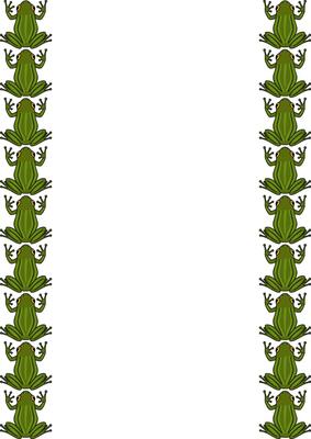 Elegant frame with repeating pattern of stylized green frogs, perfect for invitations, cards, or banners.