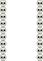 Vertical frame design featuring a repeating pattern of cartoon skulls, perfect for Halloween or gothicthemed projects. vector