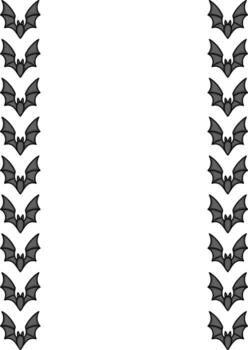 Elegant border design featuring a repeating pattern of stylized bats, perfect for Halloween invitations or gothicthemed projects. vector