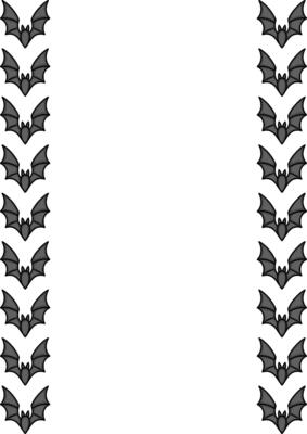 Elegant border design featuring a repeating pattern of stylized bats, perfect for Halloween invitations or gothicthemed projects.