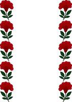 Elegant floral frame with stylized red flowers and green leaves, perfect for invitations, cards, or decorative elements. vector