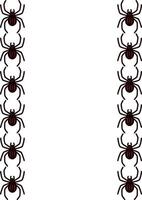 Elegant frame design featuring a repeating pattern of dark brown spiders on a white background, perfect for Halloween or gothic themed projects. vector