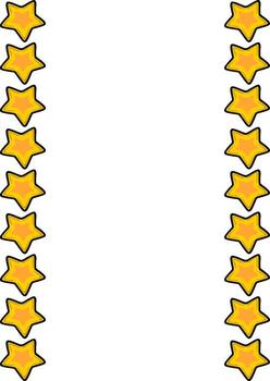 elegante marco diseño presentando un vertical arreglo de dorado estrellas con un naranja degradado, Perfecto para agregando un toque de festivo encanto a tu proyectos vector