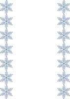Elegant frame with delicate blue snowflakes arranged in vertical lines, perfect for winterthemed designs and holiday invitations. vector