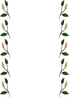 Elegant frame with a repeating pattern of stylized green leaves and beige buds, perfect for invitations, cards, or decorative elements.