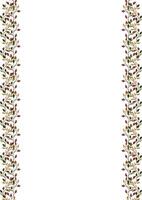 Elegant frame with vertical lines of stylized autumn leaves in red, orange, green and beige colors, perfect for fallthemed designs or invitations. vector