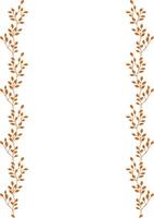 Elegant frame design featuring two vertical lines of stylized burnt orange leaves, perfect for invitations, cards, or autumnthemed projects. vector