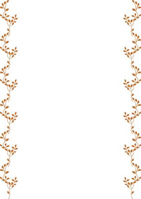 Elegant frame design featuring a vertical arrangement of stylized brown leaves, creating a minimalist and sophisticated border perfect for invitations, cards, or certificates.