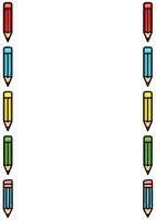 Colorful Pencil Border Frame A vibrant illustration featuring a vertical arrangement of colorful pencils, creating a simple yet eyecatching border perfect for educational designs or... vector