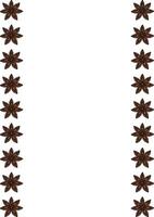 Elegant frame design featuring a repeating pattern of brown anise stars, perfect for culinary or autumnal themed projects. vector