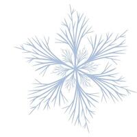 Elegant illustration of a stylized snowflake design featuring a detailed, branching pattern in soft blue hues, perfect for winterthemed projects. vector