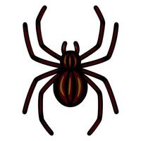 Detailed illustration of a dark brown spider with a stylized, almost tribal design, suitable for Halloween or gothicthemed projects. vector