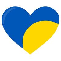 Abstract heart shape design in Ukrainian flag colors vibrant blue and yellow, symbolizing patriotism and support. vector
