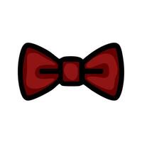 A simple illustration of a red bow tie with a bold black outline, suitable for fashion or formal wear themes. vector