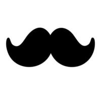 A simple black silhouette of a mustache on a white background, representing facial hair and style. vector