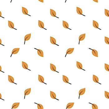 A seamless pattern of stylized orange leaves on a white background, creating a fresh and modern design suitable for various applications. vector