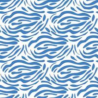 Abstract seamless pattern with flowing blue wavy lines on white background, creating a dynamic and modern textile design. vector