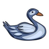 A charming illustration of a stylized duck, rendered in cool blues and grays, showcasing a unique blend of smooth curves and distinct feather details, perfect for childrens book vector