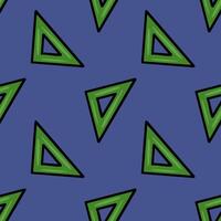 Seamless pattern featuring a playful arrangement of green set squares on a deep blue background, creating a vibrant and geometric design ideal for educational or playful contexts. vector