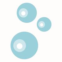 Abstract illustration of three blue circles with white centers on a light background, creating a minimalist design. vector
