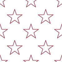 A seamless pattern featuring red outlined stars on a white background, creating a simple and modern design suitable for various applications. vector