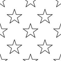 A seamless pattern of outlined stars on a white background, creating a minimalist and modern design. vector