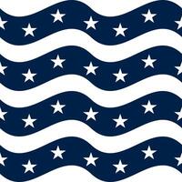 A repeating pattern of wavy lines with white stars on a dark blue background, creating a patriotic and festive design. vector