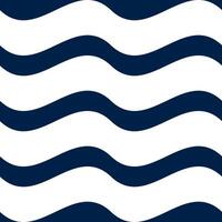 A seamless pattern featuring alternating wavy lines in navy blue and white. The design creates a rhythmic flow, suitable for backgrounds or textile designs. vector