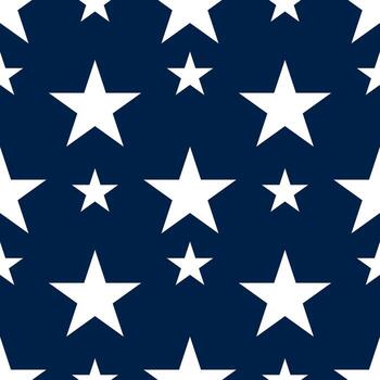 un repitiendo modelo de blanco estrellas en un oscuro azul fondo, creando un negrita y sorprendentes visual efecto. vector