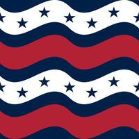 A wavy pattern featuring alternating red, white, and blue stripes with stars, reminiscent of patriotic themes. vector