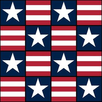 un repitiendo modelo de estrellas y rayas, presentando rojo y blanco rayas con azul antecedentes y blanco estrellas, creando un patriótico diseño. vector