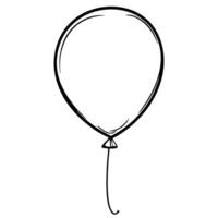 A simple outline of a balloon with a string, suitable for coloring or design purposes. vector