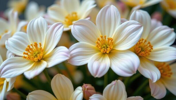 cerca arriba ver de statice flores con como el papel textura y saturado color. foto