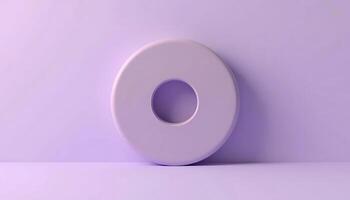 Minimalist Donut Shape on Lilac Background for Modern Creative Projects photo